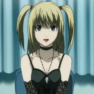 🍎 Misa Amane Death Note Anime, Cabelo Loiro, Gótico, Personagem, Misa Amane, Death Note telegram sticker