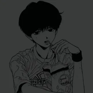 🖤 good health anime, cartoon, snack, lollipop, teenager, health whatsapp sticker