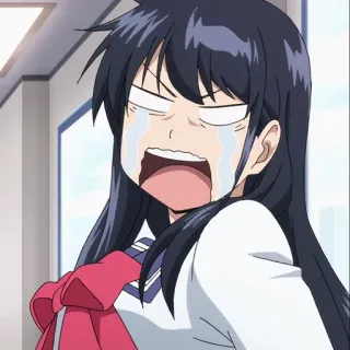 🎭 anime, menangis, siswi, air mata, emosional whatsapp sticker