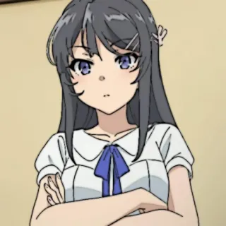 🐰 Mai Sakurajima Rascal Does Not Dream of Bunny Girl Senpai 애니메이션, 여자, 귀여운, 캐릭터, 사쿠라지마 마이, 바니걸 whatsapp sticker