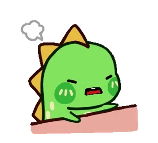 ๐ค dinosauro, arrabbiato, cartoni animati, adesivo, carino, verde whatsapp sticker