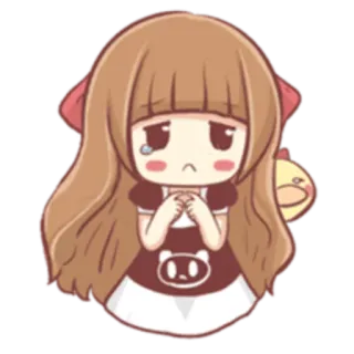 😢 Anime, Cartoon, Mädchen, Traurig, Weinend, Kawaii, Süß telegram sticker