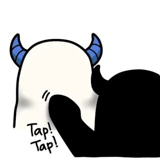 👋 Tap! tapping, ghost, demon, horns, cute, animation telegram sticker
