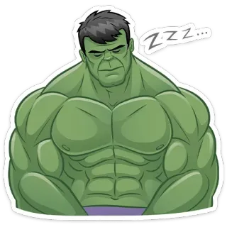 😴 Hulk Zzz... Hulk, Marvel, dormindo, cansado, zzz telegram sticker