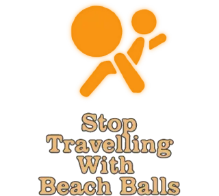 🚗 Stop Travelling With Beach Balls Reisen, Wasserbälle, Humor, Warnung, Cartoon telegram sticker