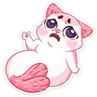 😨 고양이, 귀여운, 스티커, 만화, 귀여운 telegram sticker