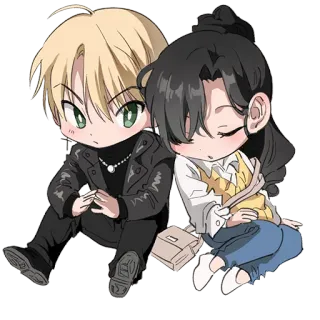 ❤️ Anime, Desenho animado, Chibi, Fofo, Personagens whatsapp sticker