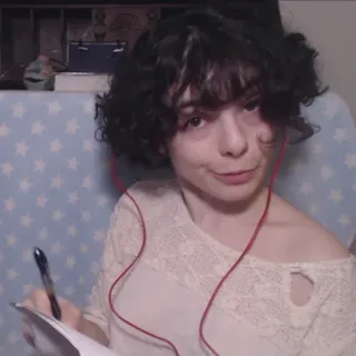 😏 personne, écriture, stylo, papier, portrait telegram sticker