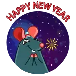 🎄 HAPPY NEW YEAR ปีใหม่, หนู, ดอกไม้ไฟ, งานฉลอง, ปาร์ตี้, วันหยุด, รื่นเริง telegram sticker