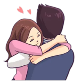 💑 Abrazo, Pareja, Amor, Romance, Afecto, Dibujo animado telegram sticker