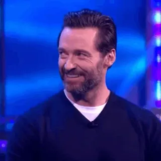 🎧 Hugh Jackman actor, celebrity, man, portrait, smile whatsapp sticker