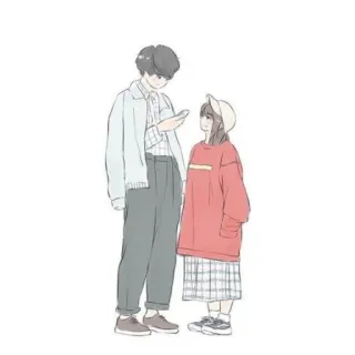 💕 Estilo anime, Pareja, Ilustración, Dibujo, Amor, Relación telegram sticker