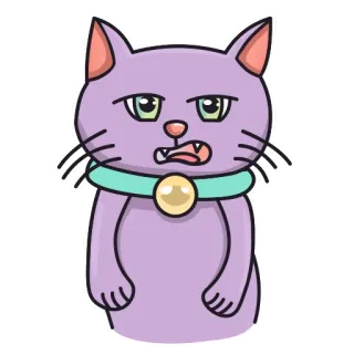 😡 кот, фиолетовый кот, животное, питомец, мультфильм, наклейка telegram sticker