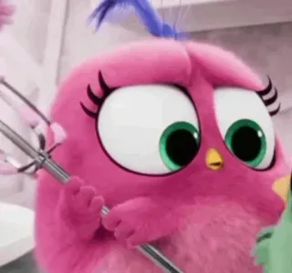 〰 oiseau, angry birds, rose, dessin animé, mignon, idiot telegram sticker