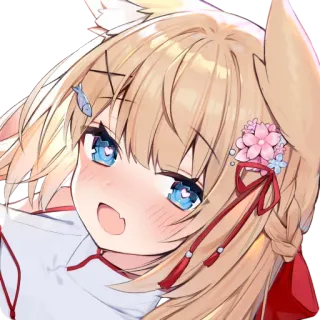 😘 ragazza anime, carina, arte digitale, fan art, cartone animato, chibi, kawaii telegram sticker