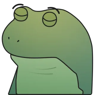 😑 กบ, สัตว์, ง่วง, การ์ตูน, สีเขียว telegram sticker