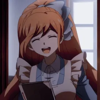 🌟 Hiyoko Saionji Danganronpa アニメ, 漫画, 女子高生, 可愛い, 笑顔, 西園寺日寄子, ダンガンロンパ whatsapp sticker