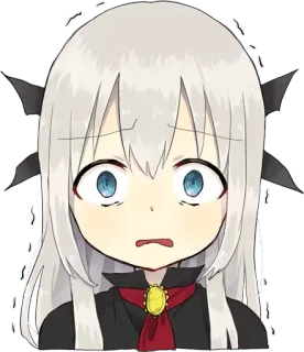 😨 Anime, Manga, Kawaii, Lucu, Gadis, Khawatir telegram sticker