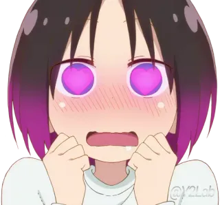 😍 Elma Miss Kobayashi's Dragon Maid Anime, Rồng, Kawaii, Dễ thương, Yêu, Mắt hình trái tim, Elma, Miss Kobayashi's Dragon Maid telegram sticker