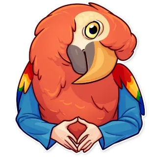 😐 papagaio, pássaro, animal, fofo, engraçado, desenho animado telegram sticker