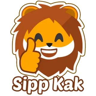👍 Sipp Kak leone, pollice in su, positivo, mascotte, animale telegram sticker
