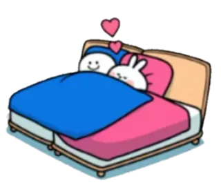 😴 cartoon, couple, bed, love, cute, relationship, cartoon couple telegram sticker