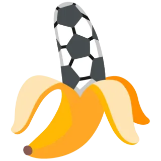 ⚽ กล้วย, ฟุตบอล, ผลไม้, กีฬา, ตลก, ฟุตบอล, เปลือก telegram sticker
