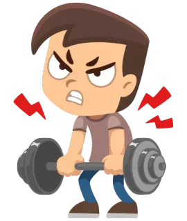 😤 esercizio, sollevamento pesi, palestra, bodybuilding, allenamento, muscolo, fitness whatsapp sticker