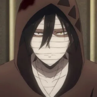 🦇 Isaac Foster Angels of Death Anime, Karakter, Isaac Foster, Angels of Death, Horor, Darah, Perban telegram sticker