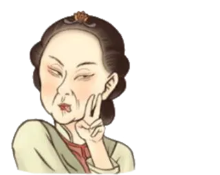 ✌ donna, cartone animato, gesto, offensivo whatsapp sticker