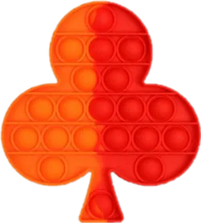 🌟 Pop it, 感官玩具, 指尖玩具, 三叶草, 红色, 橙色 telegram sticker