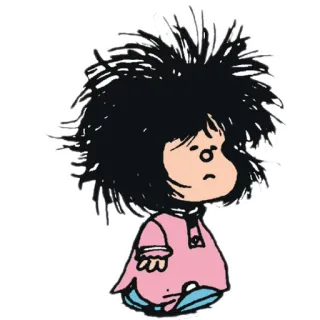 😴 Emilia Mafalda Cartoon, Mädchen, Kind, Comic whatsapp sticker