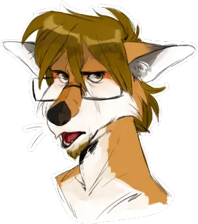😒 Фурри, Антро, Лис, Портрет, Антропоморфный, Персонаж telegram sticker