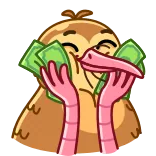 🤑 птица, деньги, наличные, счастливый, киви, богатство, богатый whatsapp sticker