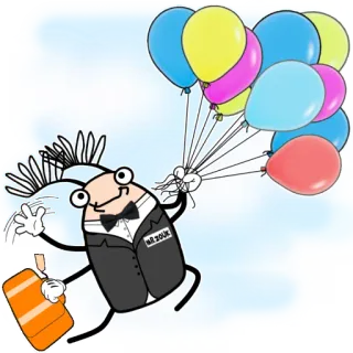 🎈 Mr.Zouk dessin animé, personnage, ballons, Mr Zouk, insecte telegram sticker