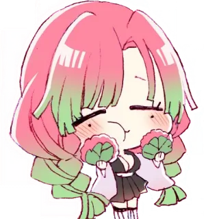💖 Mitsuri Kanroji Demon Slayer 动漫, Q版, 可爱, 鬼灭之刃, 蜜璃, 甘露寺 whatsapp sticker