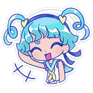 😊 Chica anime, Lindo, Pegatina, Kawaii, Dibujo animado, Ilustración telegram sticker