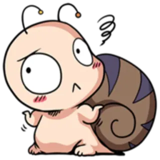 ❔ หอยทาก, การ์ตูน, น่ารัก, ตัวละคร, สัตว์ telegram sticker