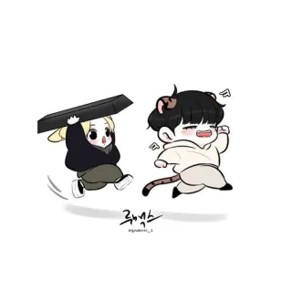 😂 룩스 만화, 애니메이션, 귀여운, 캐릭터, 달리기, 치비 telegram sticker