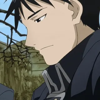 💙 Roy Mustang Fullmetal Alchemist Roy Mustang, Fullmetal Alchemist, anime, manga, reaction, bored, sarcastic, unimpressed telegram sticker