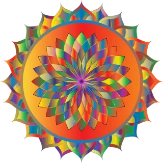 🎨 マンダラ, 花, カラフル, 幾何学的, パターン, アート, デザイン, 抽象的 telegram sticker