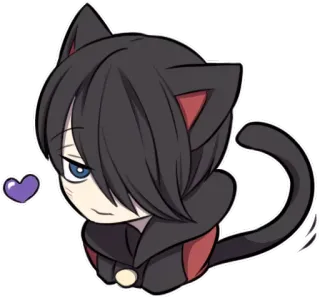 ❤️ cat, anime, cartoon, kawaii, cute, animal, character, manga telegram sticker