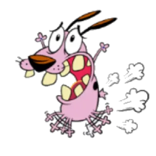 😧 Courage Courage the Cowardly Dog การ์ตูน, สุนัข, กลัว, คูเรจ, คูเรจหมาน้อยผู้กล้าหาญ telegram sticker