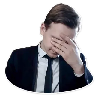 😑 homem, facepalm, decepção, arrependimento, frustração, fracasso telegram sticker
