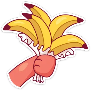 💐 banan, owoc, ręka, jedzenie, naklejka whatsapp sticker