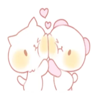🤗 kucing, beruang, imut, cinta, hati, binatang, kawaii, kartun whatsapp sticker
