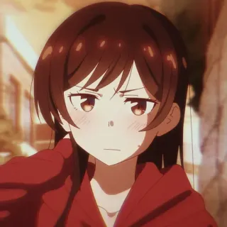😕 Chizuru Mizuhara Rent-A-Girlfriend Anime, Chizuru Mizuhara, Rent-a-Girlfriend, Cô gái, Phim hoạt hình, Hoạt hình telegram sticker