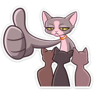 👍 Katze, Daumen hoch, Zustimmung, Katzen, Cartoon, Haustier, Haustiere, Tier whatsapp sticker