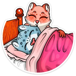 😴 sleep, cat, bed, animal, cute, cartoon, sweet dreams, kawaii telegram sticker