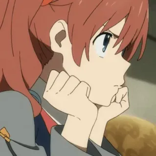 📂 Miku Darling in the Franxx Anime, Meisje, Miku, Darling in the Franxx, Cartoon, Denken telegram sticker